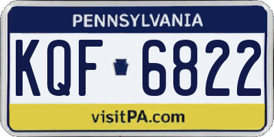 PA license plate KQF6822