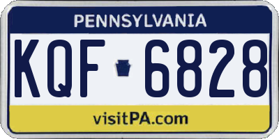 PA license plate KQF6828