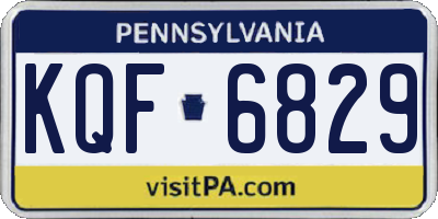 PA license plate KQF6829