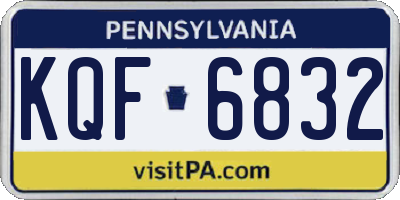 PA license plate KQF6832