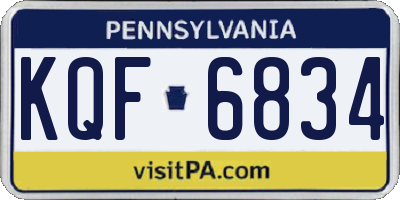 PA license plate KQF6834