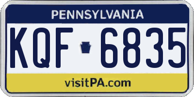 PA license plate KQF6835