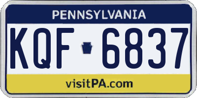 PA license plate KQF6837