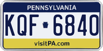 PA license plate KQF6840