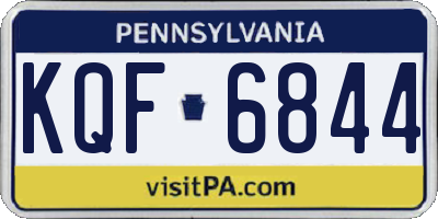 PA license plate KQF6844