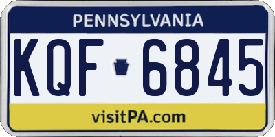 PA license plate KQF6845