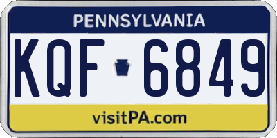 PA license plate KQF6849