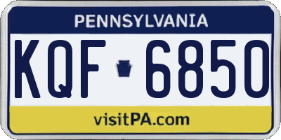 PA license plate KQF6850