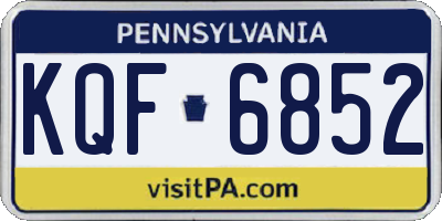 PA license plate KQF6852