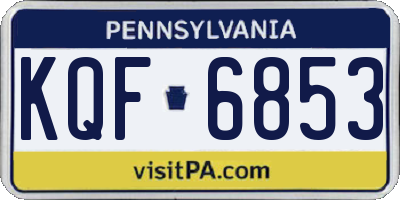 PA license plate KQF6853
