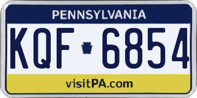 PA license plate KQF6854