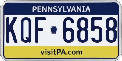 PA license plate KQF6858