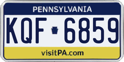 PA license plate KQF6859
