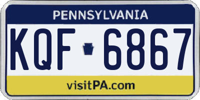 PA license plate KQF6867