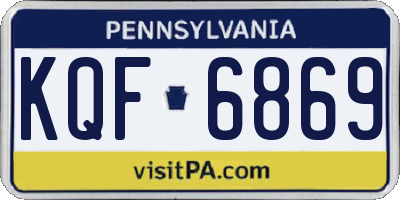 PA license plate KQF6869