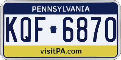 PA license plate KQF6870