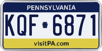 PA license plate KQF6871