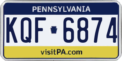 PA license plate KQF6874