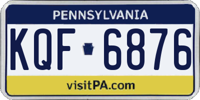 PA license plate KQF6876
