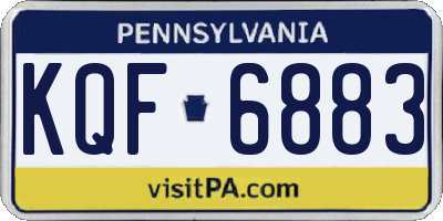 PA license plate KQF6883