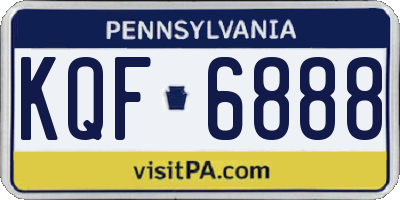 PA license plate KQF6888