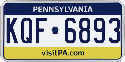 PA license plate KQF6893