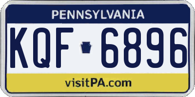 PA license plate KQF6896