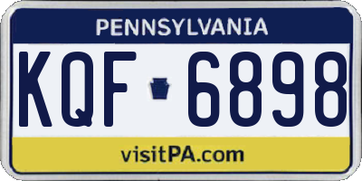PA license plate KQF6898