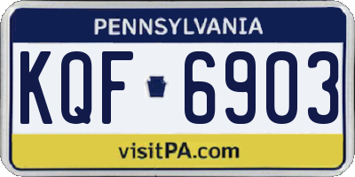 PA license plate KQF6903
