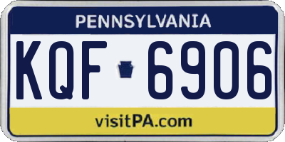 PA license plate KQF6906