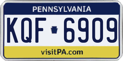 PA license plate KQF6909