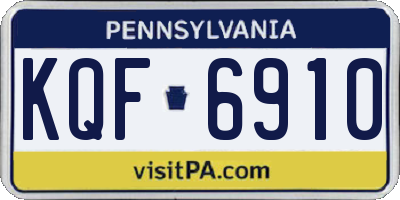 PA license plate KQF6910