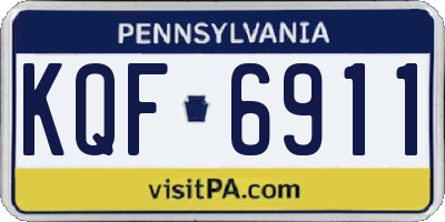 PA license plate KQF6911