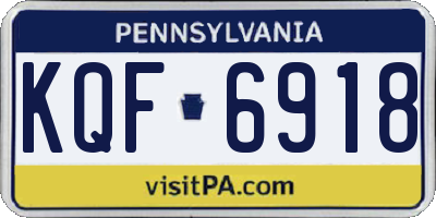 PA license plate KQF6918
