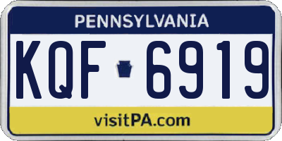 PA license plate KQF6919