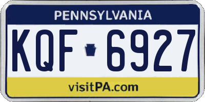 PA license plate KQF6927
