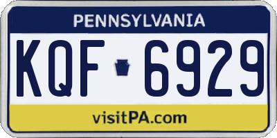 PA license plate KQF6929