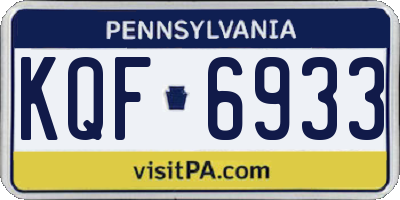 PA license plate KQF6933