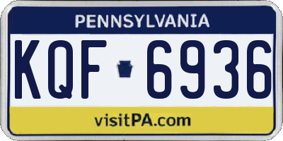 PA license plate KQF6936