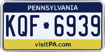 PA license plate KQF6939