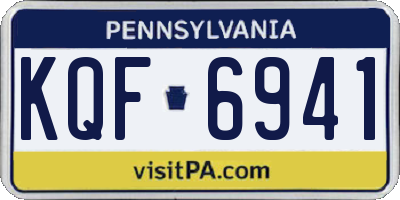 PA license plate KQF6941