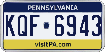 PA license plate KQF6943