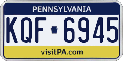 PA license plate KQF6945