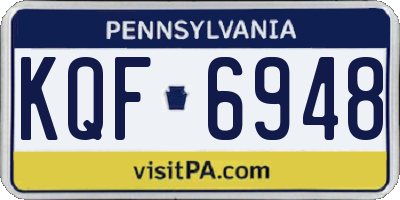 PA license plate KQF6948