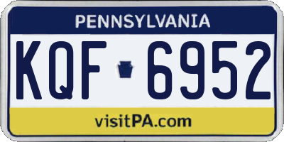PA license plate KQF6952