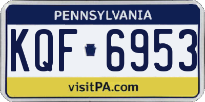 PA license plate KQF6953
