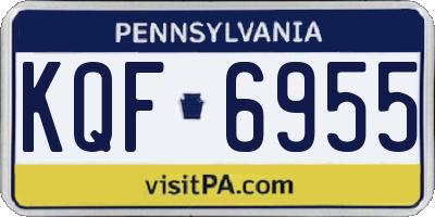 PA license plate KQF6955