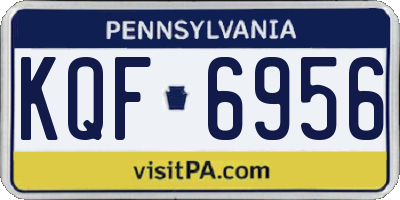 PA license plate KQF6956