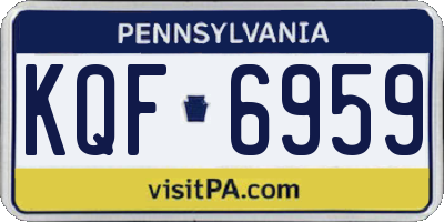 PA license plate KQF6959
