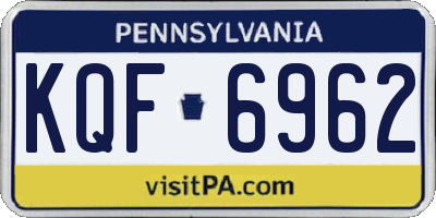 PA license plate KQF6962